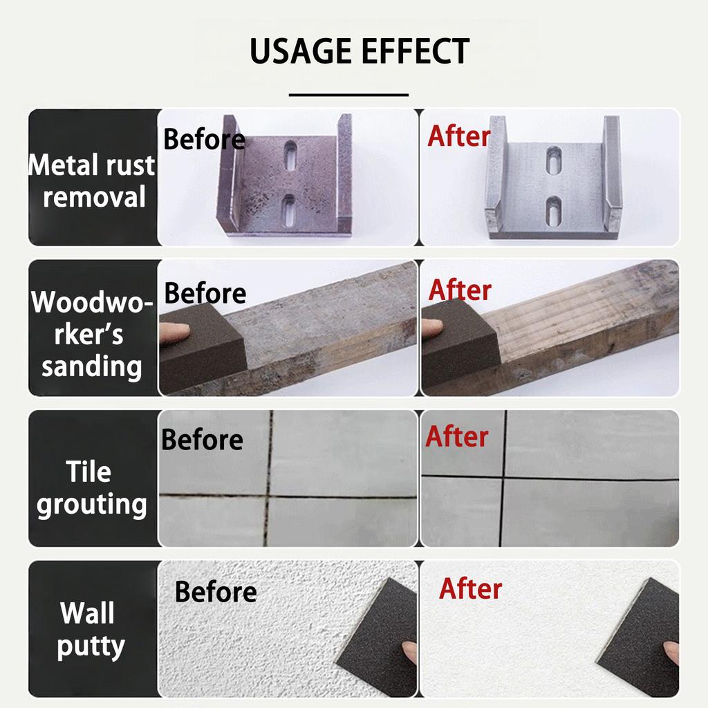 Reusable 4 Side Sanding Block 6Pcs Multiple Surfaces Grit Sander Sponge for Wood Polish Rust Removal Crafting