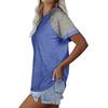 2026 Spring/Summer New Round Neck Color Block Short Sleeve Women's T-Shirt Top
