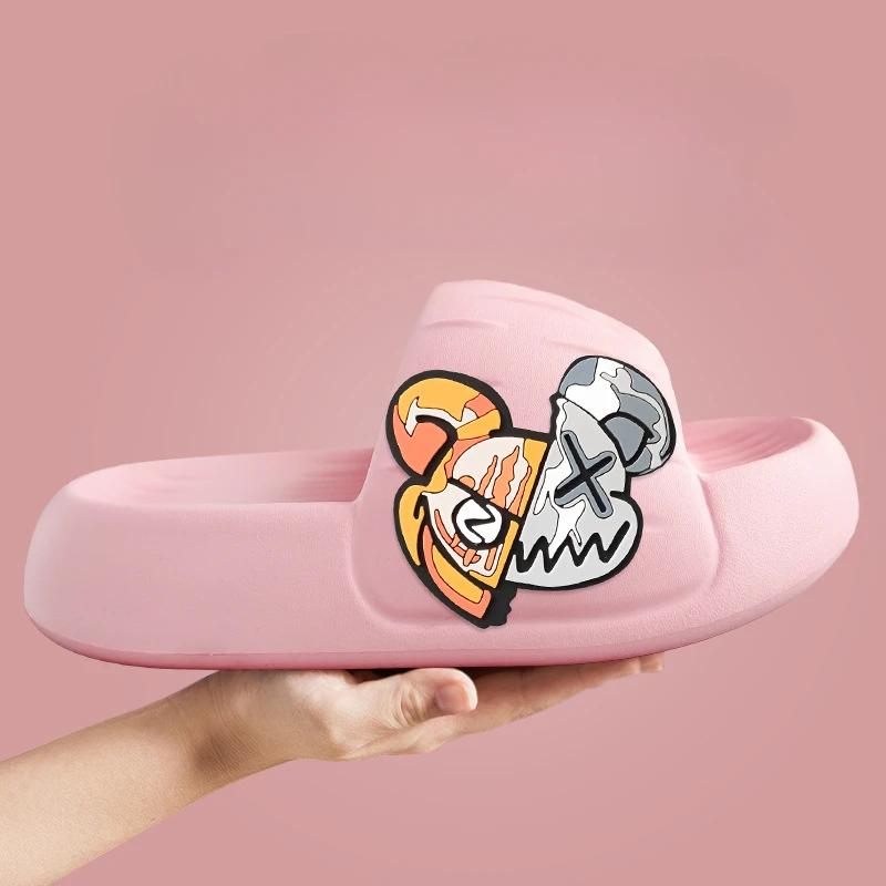 Fashion Thick Sole Men's Slippers Bathroom Beach Indoor Sandals 2024 Summer Women's Sandals Slippers Lightweight Beach Slippers for Men