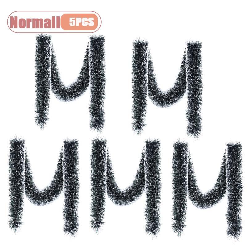 2M Christmas Garland Tinsel Decoration Green White Edge Snowflake Hanging Ornament Party Mall Kindergarten Home Festival Decor
