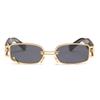 Fashionable Vintage Small Rectangle Woman Man Luxury  Designer Sunglasses Retro Punk Style Shades Hip Hop Metal Oculos De Sol