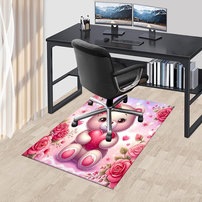 1PC Bear Flowers Extra Large Non Slip Floor carpet, Office, family, bedroom Large Area Rug Indoor Rugs, Vibrant Colors