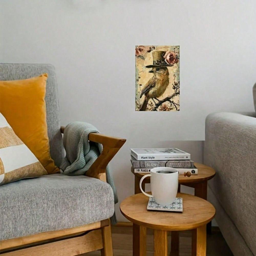 Metal Poster Funny Bird Vintage Farmhouse Wall Decor Plaque