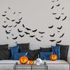 LED Wall Lamp Halloween Stickers, Glow-in-the-Dark Bat & Spider Decorations, Battery-Powered Hanging Ornaments Decor for Haunted House Party,
