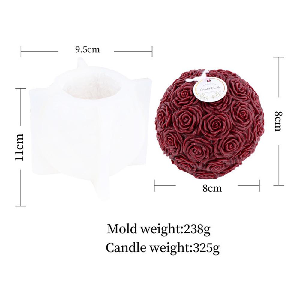 DIY Rose Ball Ball Shape Candle Wax Mold Silicone Mold 3D Aroma Candle For Craft Enthusiasts Aromatherapy Gift Giving