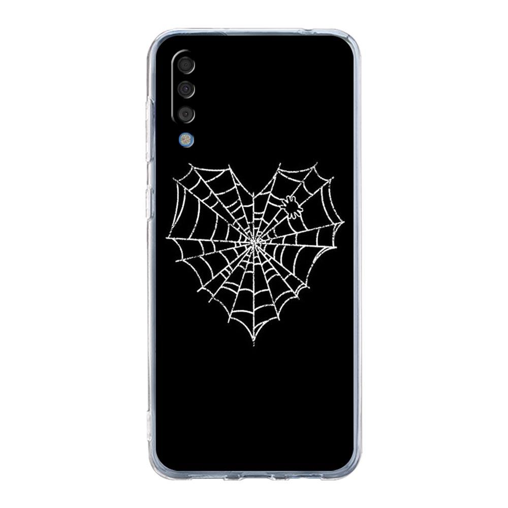 Phone Case For Samsung A26 A36 A56 A54 A52 A50 A70 A40 A12 A14 A16 A22 A24 A42 A34 A32 5G A04s A06 5G Cover Black Spider Web