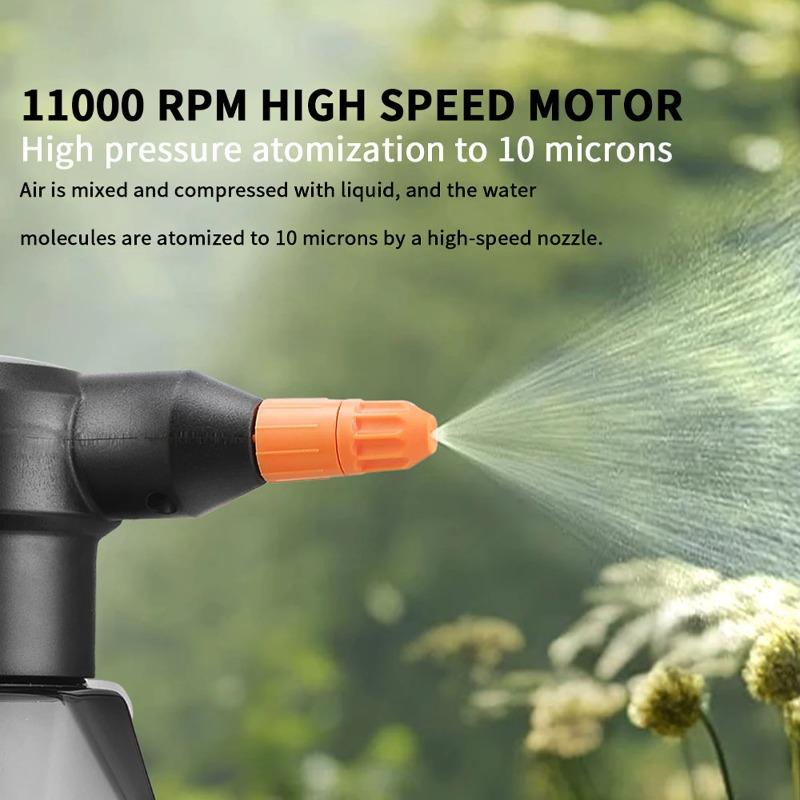 Electric Spray Bottle 2L, Rechargeable Battery Powered Sprayer Spray Electric Handheld Sprinkler Atomizing Watering On a Single