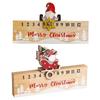 Fröhliche Weihnachten Countdown Block Doppelseitig 24 Zahlen Holz Weihnachts-Countdown-Kalender Weihnachtsmann Schlitten Zwerg Design Dekor