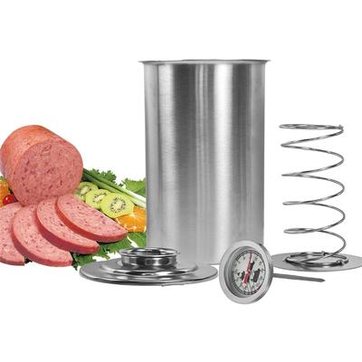 A96I - Presă pentru carne de făcut șuncă, oală sub presiune cu termometru, formă rotundă, matriță de presă pentru carne delicatese, carne de porc, fructe de mare, vită, pește, pasăre