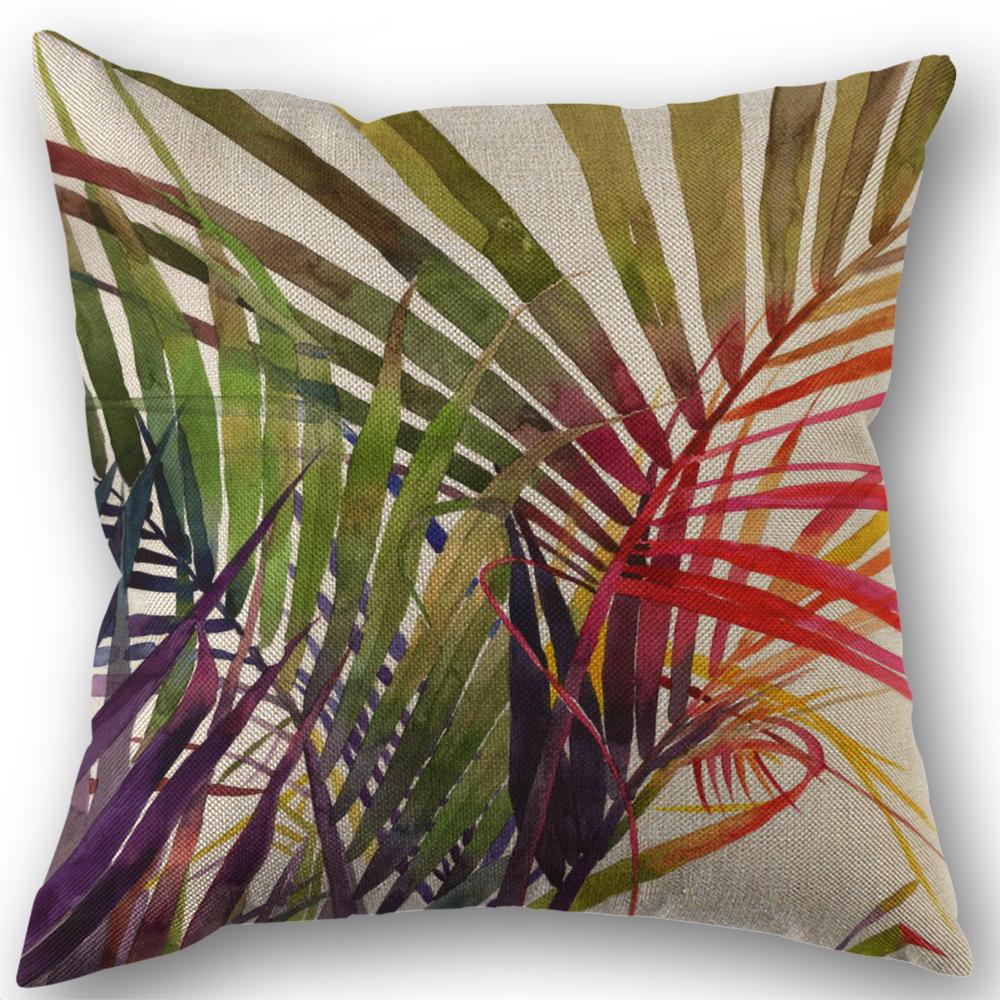 Tropical Forest Leaf Pillow Coversliving Room Sofa Cushion Cover, Soft And Comfortable, Bedroom Room Decoration