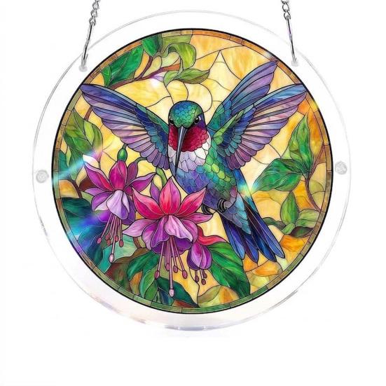 Acrylic Puzzle Suncatcher, Stained Glass Window Hanging Ornaments, DIY Jigsaw Puzzle Sun Catcher Kit for Home, Garden Decor, Gift for Women,