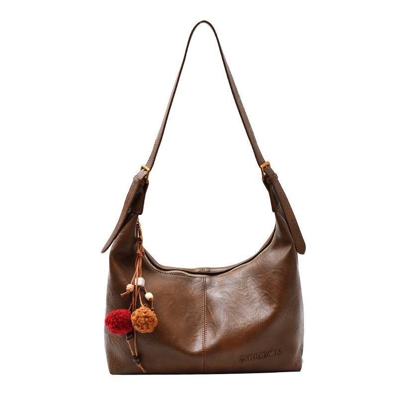 Retro Tote Bag Women's Autumn New Fashion Simple Large Capacity Underarm Dumpling Bag Shoulder Messenger Bag