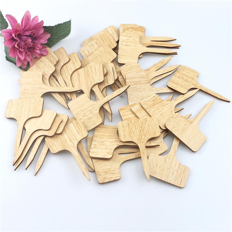 T-Type Wooded Plant Labels Eco-Friendly Garden Bamboo Tags For Seed Potted Herbs Flowers Vegetables Waterproof Signs 2025