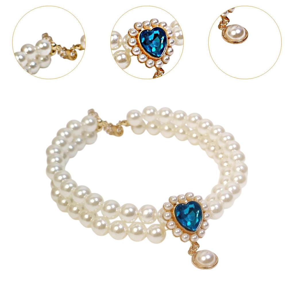 Halskette für Haustiere mit Perlen Verstellbares Hundehalsband für kleine Rassen