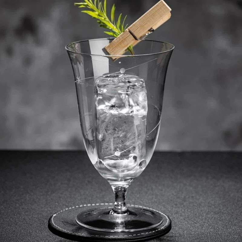Japanische Ultra-dünne Cocktailgläser Tasse,Geschnitzte Glas-Kelche,Umgedrehte Mundstück Martini Saftgläser,Kurzbeinige Champagnergläser