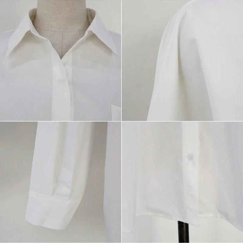 Weißes Langarmshirt für Damen, lockeres Oberteil mit der koreanischen Version des Designgefühls einer Minderheit