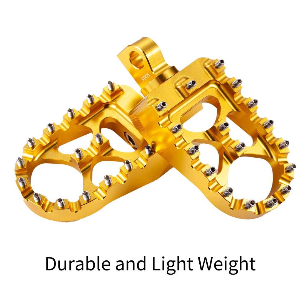 Hopider CNC Breite Fußrasten 360° Drehung MX Chopper Bobber Stil Harley Dyna Sportster Fat Boy Iron 883, Gold