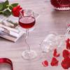 Wine Glass Base Exquisite Stable Transparent Rose Shape Goblet Cup for Home