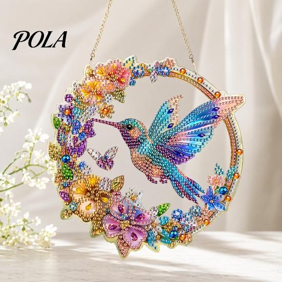 Artistic Hanging Ornament Flower Print Sun Catcher, Acrylic Colorful Owl Hummingbird Dragonfly Suncatcher, Suncatcher Ornament, Home Window