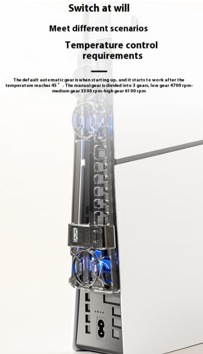 PS5 Slim Cooling Cooling Fan for PS5 Fan Speed LED USB Memory External Cooling Easy Rapid Heat Cooling Low Compatible with Both Disc and Digital