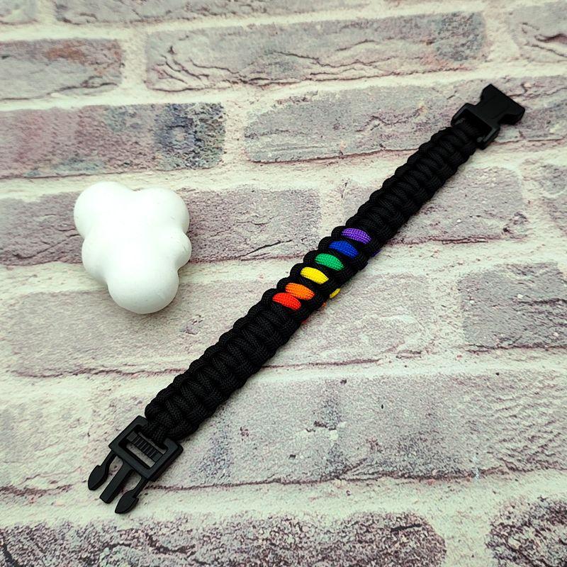 

Браслет из паракорда для выживания в экстренных ситуациях в путешествиях на открытом воздухе, ручной работы, ремешок для переноски, браслет, подарок для велосипедистов Unlimited 6 color bracelet