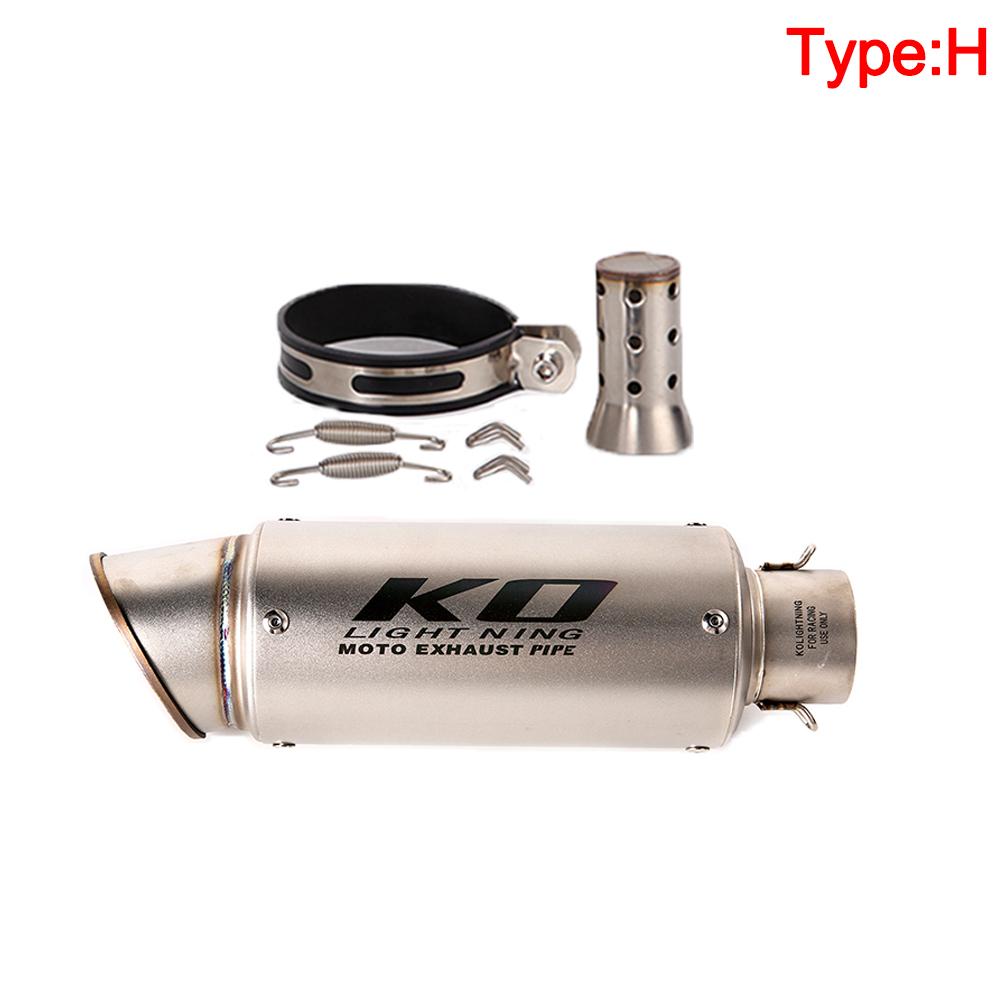 Universal 51/60MM Motorcycle KO Exhaust Stainless Steel Muffler Pipe With DB Killer For Z900 R3 R25 MT07 MT09 R1 Z400 Z650