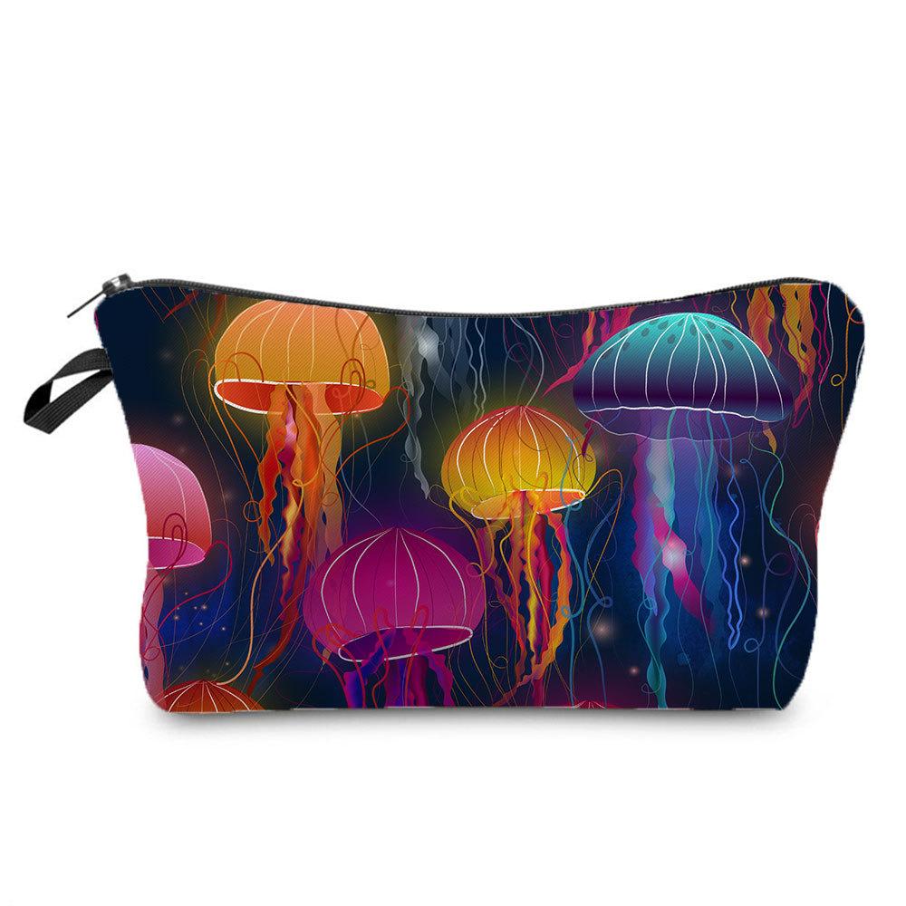 Women Marine life Print Cosmetic Bag Toiletries Organize Travel Storage Case 6862