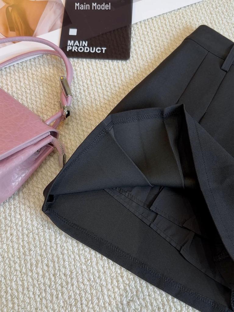 2026 Summer Women's Korean-Style Gray Pleated A-Line High-Waisted Skirt - Slimming, Anti-Exposure, Versatile Short Skirt