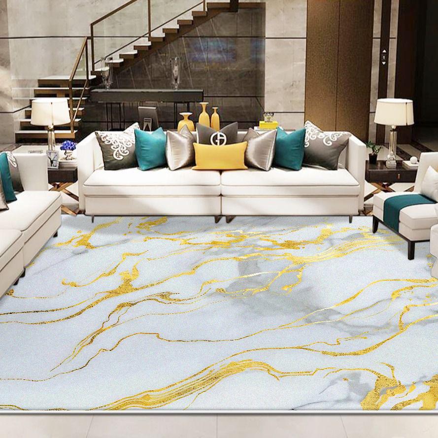 Marble Style Rugs for Living Room Easy Clean Abstract Decoration Carpet Non-slip Sofa Area Floor Mat Bedroom Cloakroom Door Mats