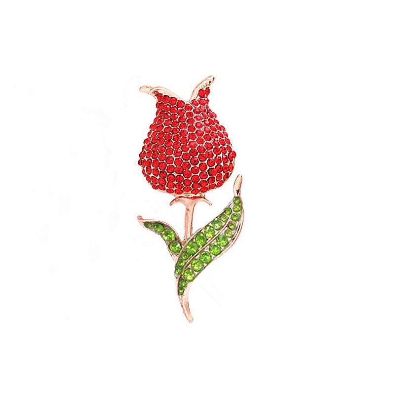 Elegant Korean Style Rhinestone Rose Brooch: Versatile High-End Fashion Accessory  Scarf Buckle