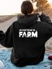 Women's Hooded Sweatshirt/Farm Life Tractor Print Hoodie/Front and Back Panels/Drawstring Casual/Suitable Winter and Autumn