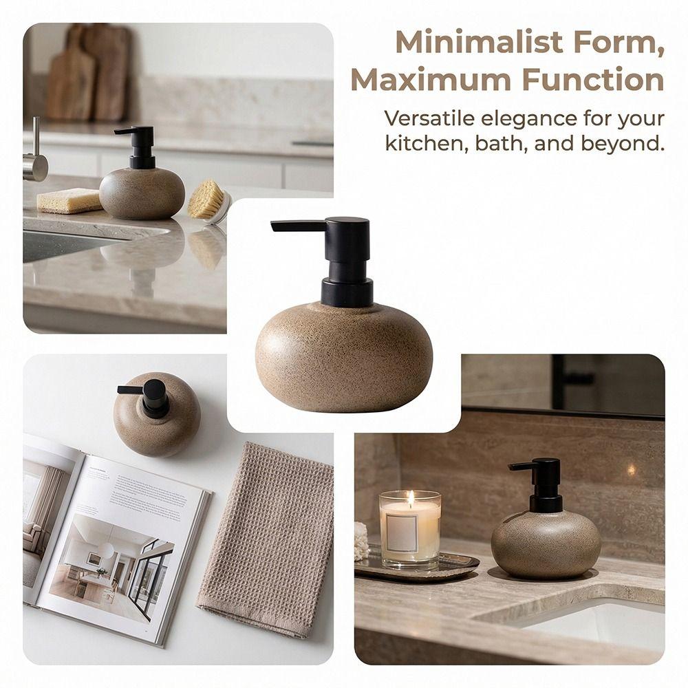 Coarse Pottery Press Bottle Stone-Textured Lotion Bottle Shampoo Soap Dispenser  Bathroom