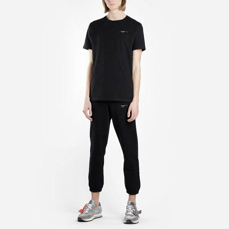 OFF WHITE Oversize'owa bawełniana koszulka z krótkim rękawem i nadrukiem strzałek OMAA027F191850101060