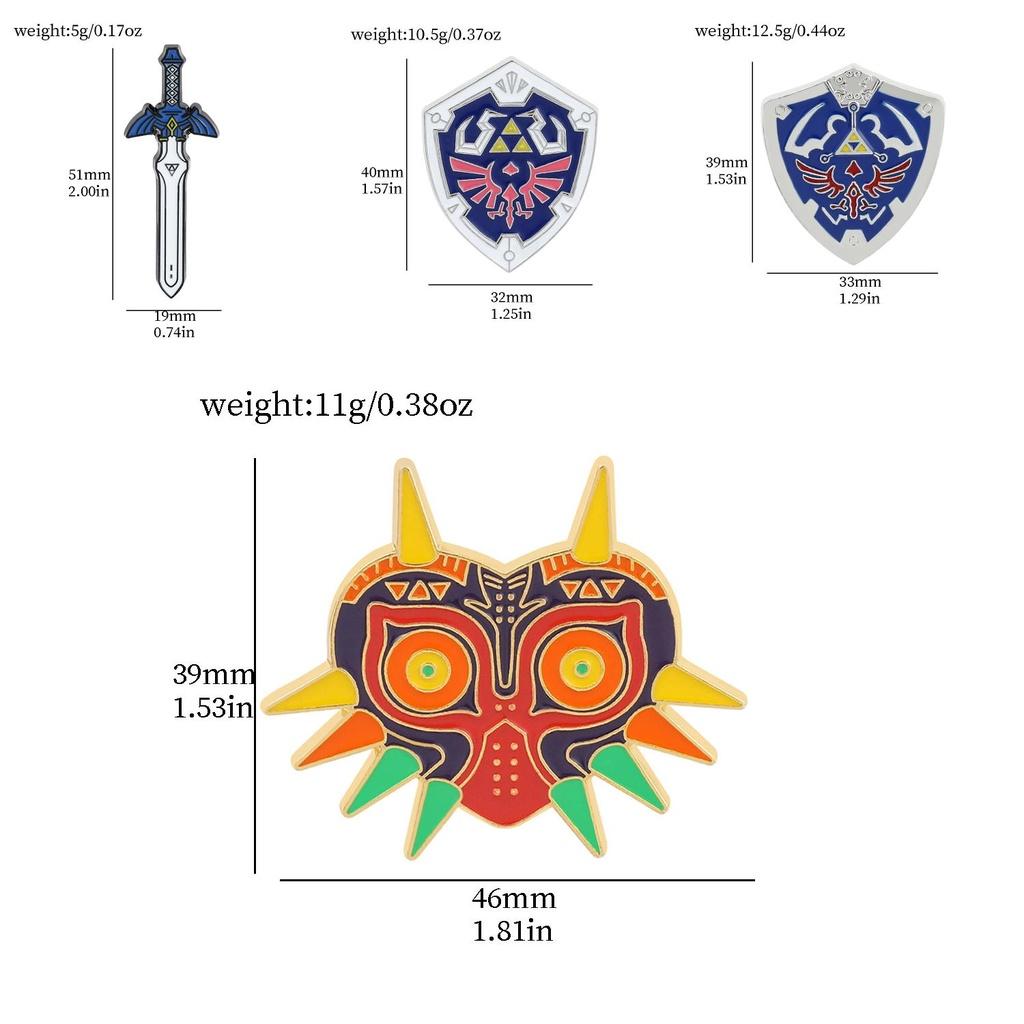 Legend Of Zelda Breath Of The Wild Metal Badge Pin Link's Kingdom Tear Shield