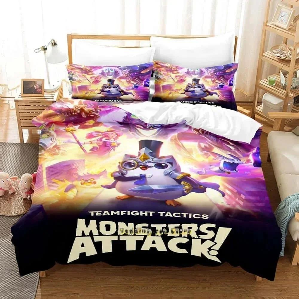 3D Game Teamfight Tactics Bedding Set Single Twin Full Queen King Size Bed Set Adult Kid Bedroom Duvetcover Sets Home Textiles