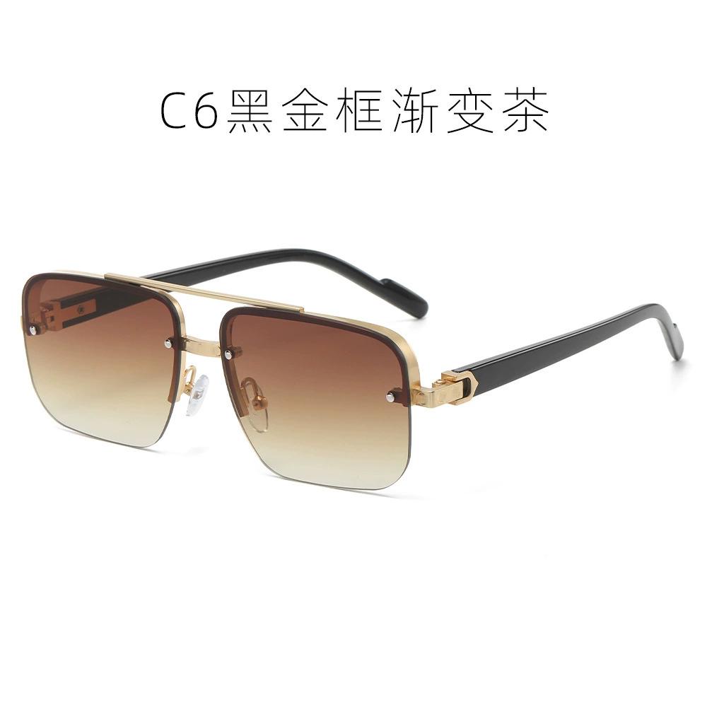 Mens Womens Square Gradient Sunglasses Double Bridge Oversized UV400 Anti Glare Shades Eyewear Brand Design