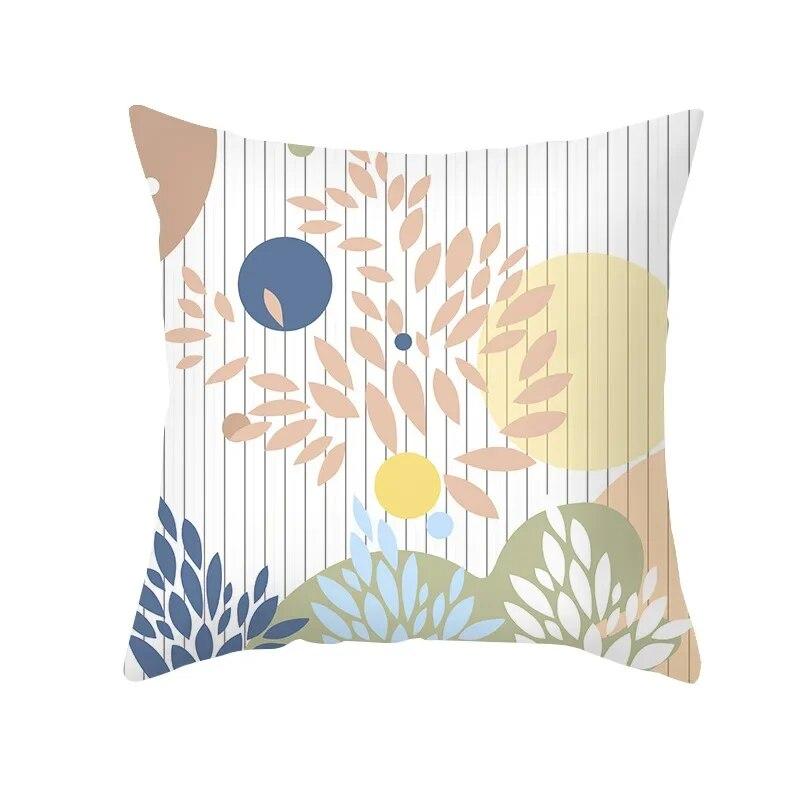 Office Green Tree Cushion Cover Living Room Luxury Pillow Nordic Style Small Fresh Yellow Leaf Pillowcase