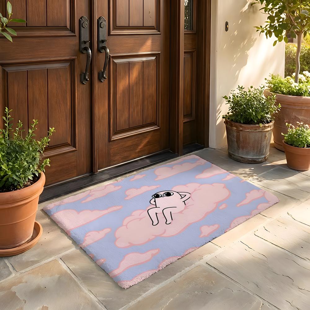 Floor Mat Soft Flannel Rug Non-Slip Absorbent Mat for Bathroom Bedroom Home Decor Anime Cute K-ketnipzS