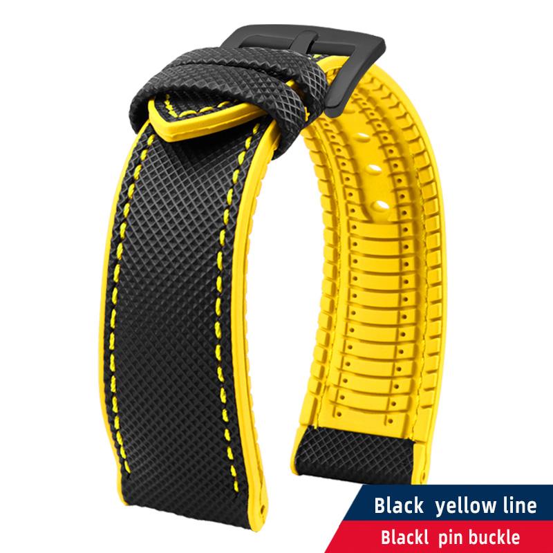 12 color high quality rubber Watchband 20 21 22 23mm 24mm for men and women watchstrap accessories Black red orange yellow Green