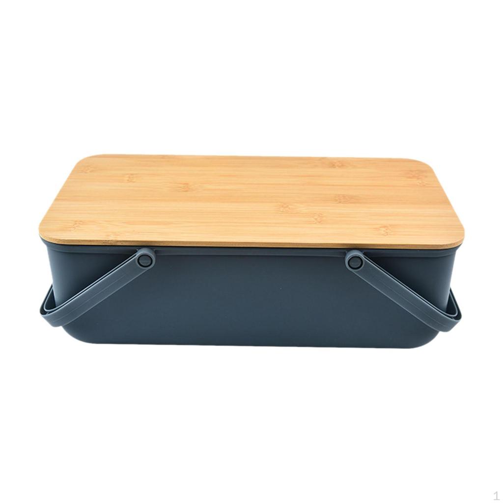 Bread Keeper for Bread, Bun, Bagel, Loaf Bakery Space Saving Cafes Box Navy