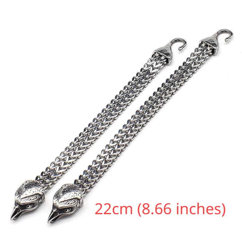 Nuovo braccialetto vichingo Bracciale a doppia fila in acciaio inossidabile da uomo con testa di uccello retrò personalizzato