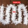 2PCS 2M Christmas Snowflake Tinsel Ceiling Hanging White Twist Snowflake Ribbons Tinsel Ribbon Xmas Tree Decoration