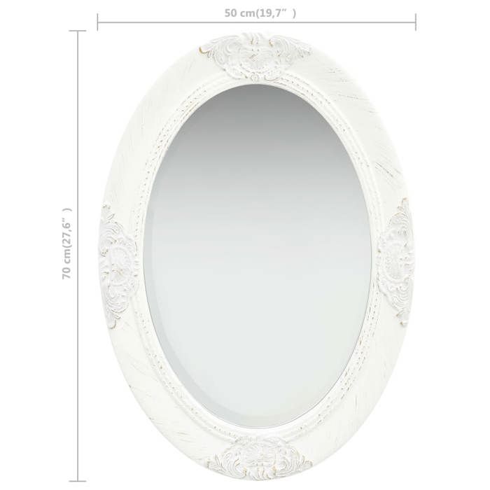 VidaXL Miroir mural style baroque 50x70 cm Blanc 320352