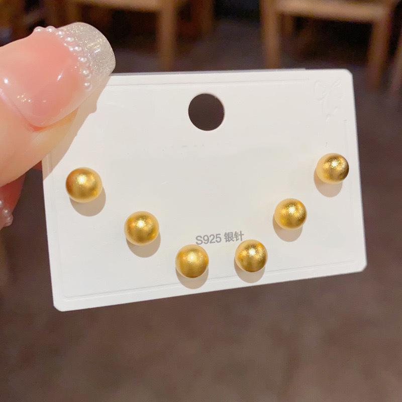 Cartoon geometric earrings light luxury fashion versatile stud earrings temperament versatile high sense niche design earrings