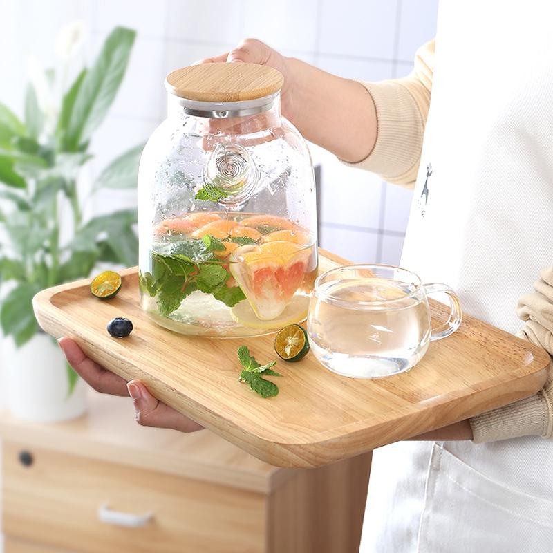 Coffee Tea Tray Wooden Serving Tray Rectangle Wooden Plate Kitchen Tray for Food Fruit Cake Snack Serving Plate Wood Tableware