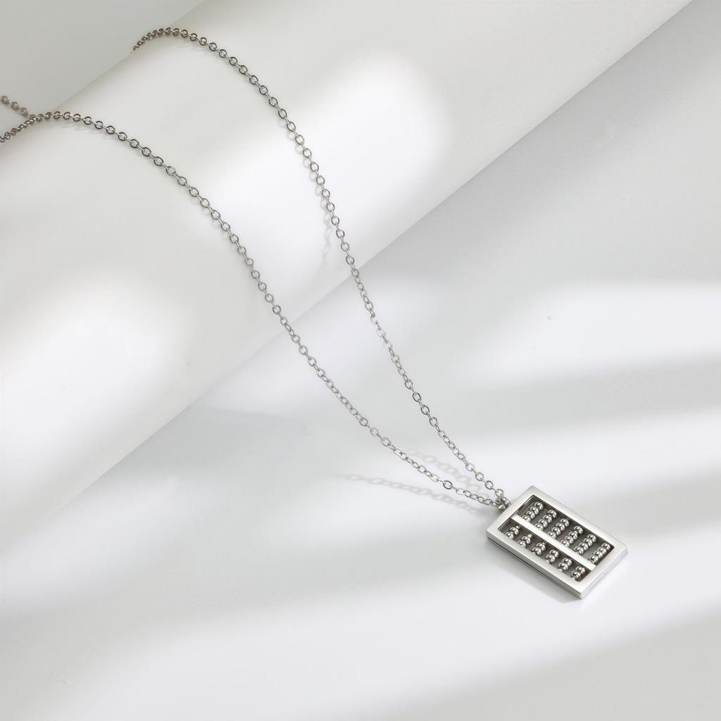 Destiny Lucky Small Round Bead Abacus Titanium Steel Necklace Three Colors Do Not Fade Temperament Versatile Collarbone Chain Women