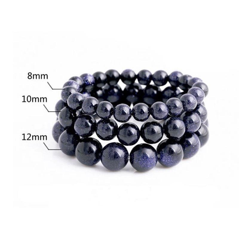 Mărgele distanțiere rotunde libere piatră prețioasă de nisip albastru strălucitor un fir 4+6+8 10 12mm