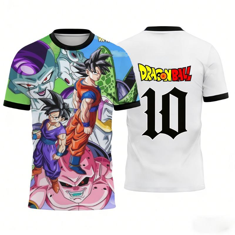 2026 Summer Dragon Ball Retro Fitness T-shirt Men's Oversized 3D Printed Short-sleeved Family Unisex Children's Sports Shirt