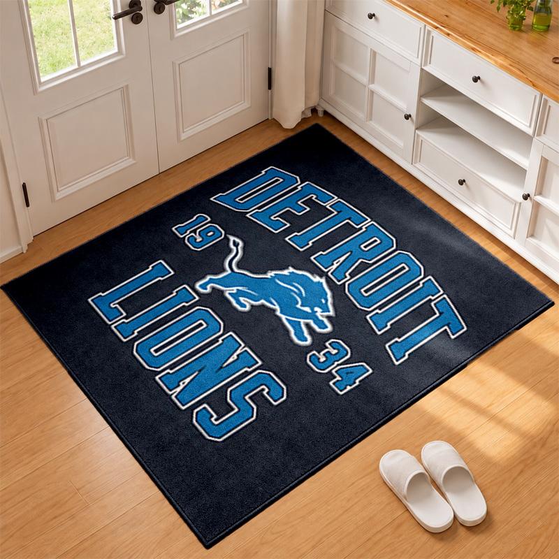 Detroit Lions Carpet Door Mat for Living Room or Bedroom Protective Mat Under Chair Office Decoration Christmas Gift Birthday Present