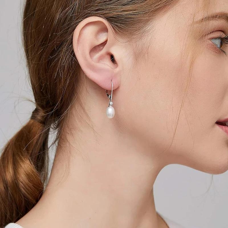 Huitan Aesthetic Oval Imitation Pearl Drop Earrings for Women Elegant Charms Wedding Bridal Jewelry Versatile Daily Accessories
